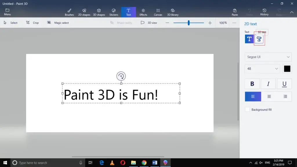 Download Paint 3D App For Microsoft Windows Latest (2026) 6 Paint 3D Text Settings